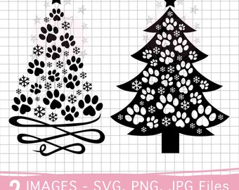 Paw Print Christmas Tree SVG, Paw Christmas Tree SVG, Christmas Paw Tree, Animal Christmas Tree, Christmas Dog Paw svg, Personal Use