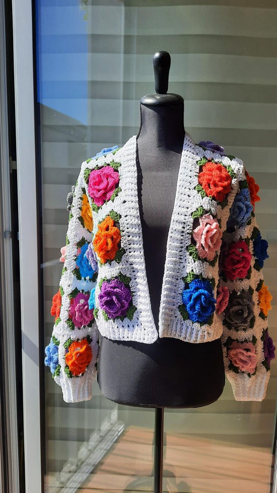 Sfit Gilet Sans Manche Femme Avec Fleurs Brodées Ouvert Devant