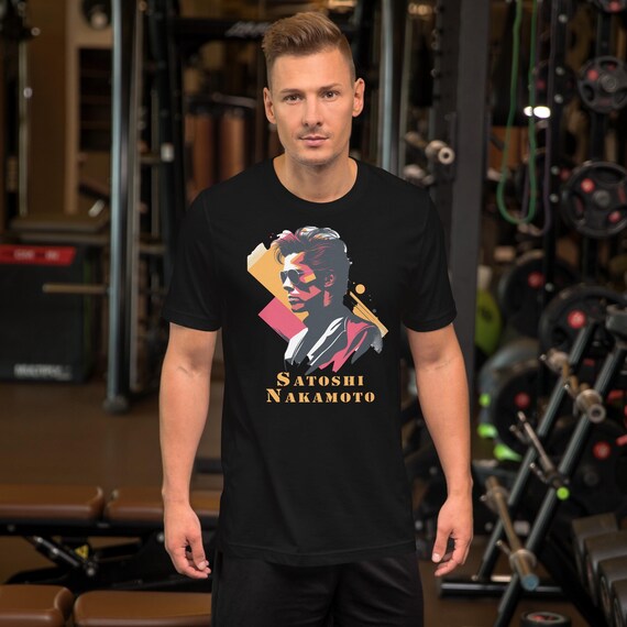 レトロなサトシ・ナカモト | ユニセックスTシャツ、未来的なTシャツ