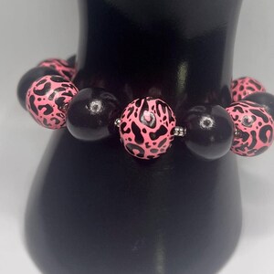 Wild and Chic Pink/Black Cheetah Bracelet