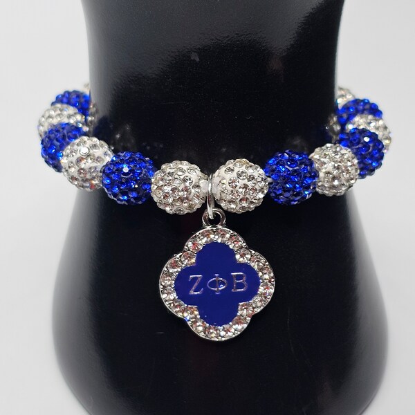 Zeta Sorority Bracelet - Rhinestone Sparkle Delight