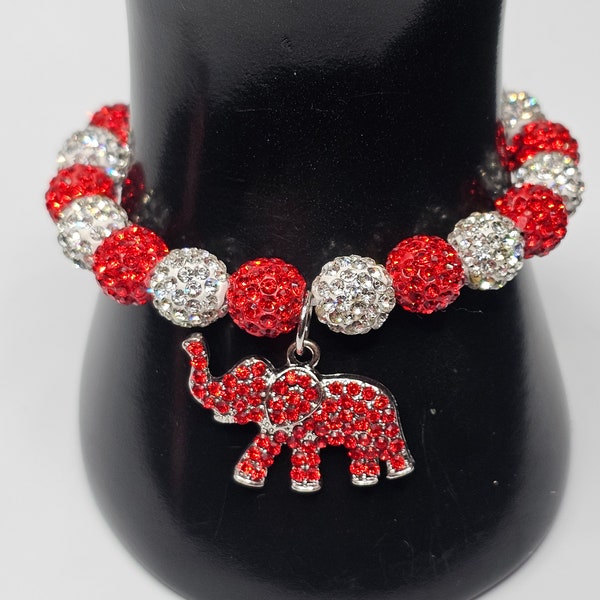 Delta Sorority Rhinestone Bracelet | Sparkling Elephant Charm Jewelry