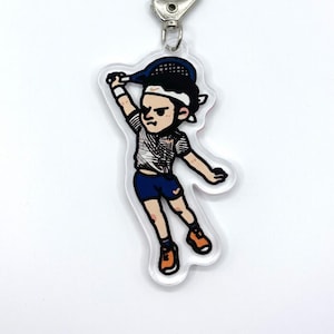 Roger Federer (Backhand) | Clear acrylic keychain with metal clasp