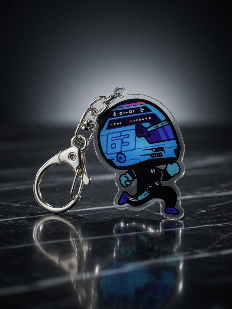 Charles Leclerc and George Russell | Clear Acrylic Keychain With Metal ...