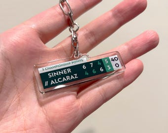 Pre-order! | Carlos Alcaraz X Jannik Sinner | Clear acrylic keychain with metal clasp
