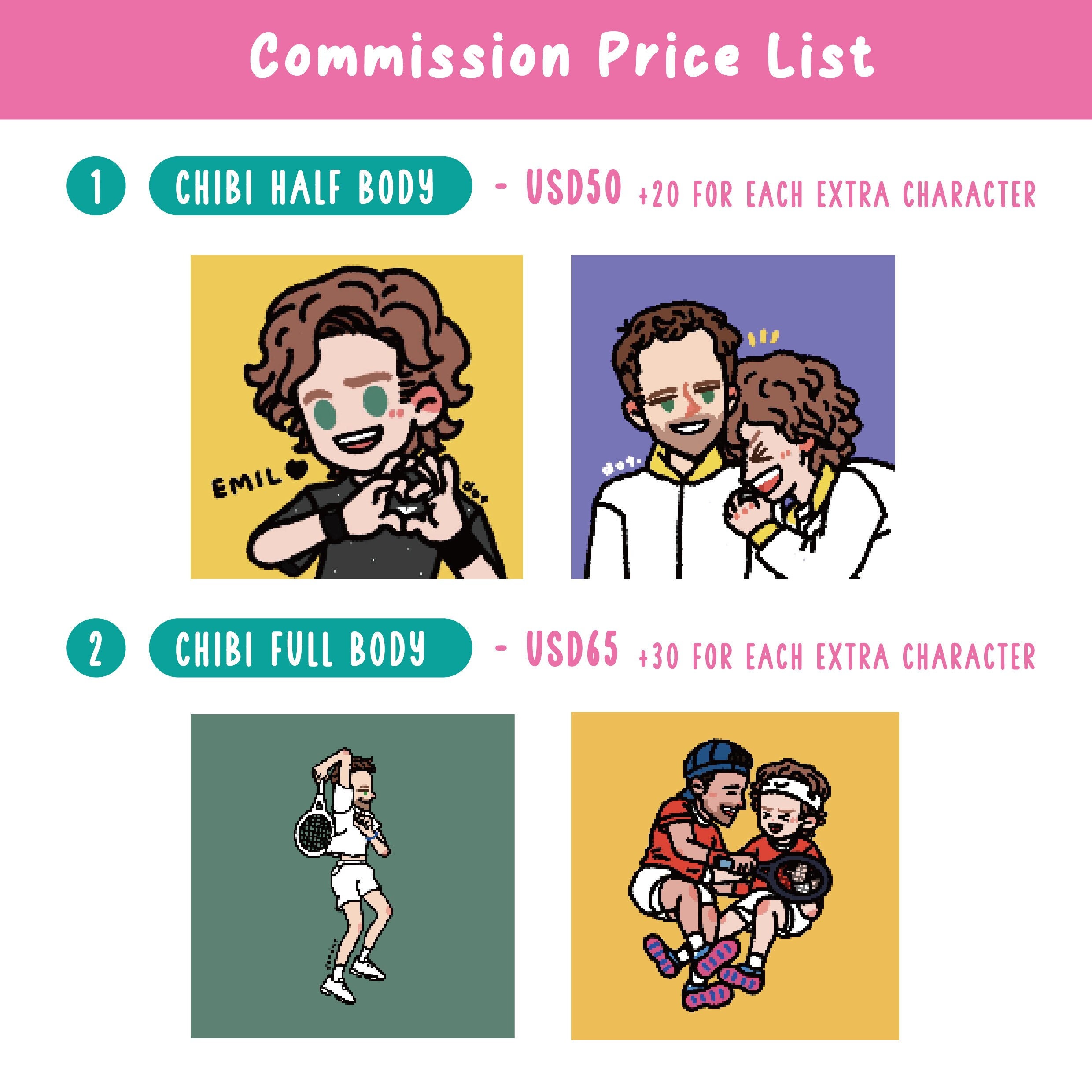 Drawing Commissions Cartoon Style Digital File Etsy