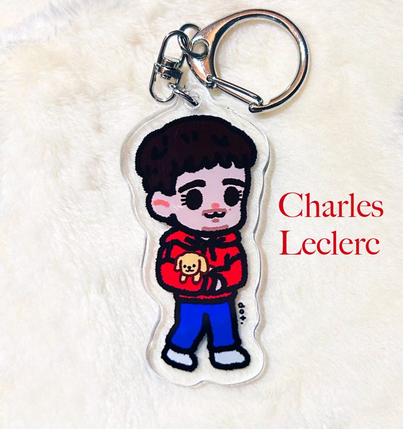 Charles Leclerc and George Russell | Clear Acrylic Keychain With Metal ...