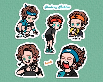 Andrey Rublev | Bubble-free stickers (14x14 cm Sticker Sheet)