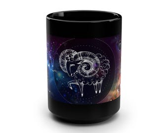 Aries Zodiac Constellation Celestial Coffee Cup, Astrology Gift for Her or Him