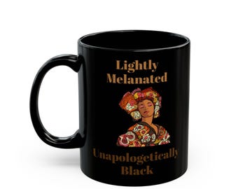 Taza negra sin complejos de melanina altamente melanizada - En negro