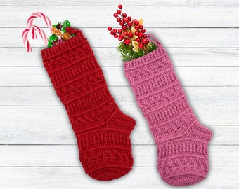 Textured Christmas Stocking Crochet Pattern (PDF Download)