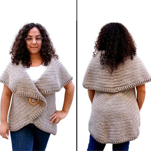 Easy Crochet Cardigan Pattern, Beginner Friendly (PDF Pattern)