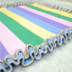 Crochet Blanket Pattern, Crochet Baby Blanket, Crochet Afghan, Crochet Baby Afghan, Crochet Ruffle Baby Blanket, Easy Crochet Pattern