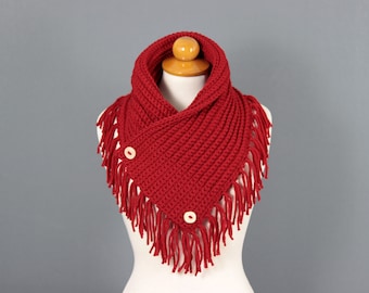 Crochet Cowl Scarf Pattern, Chunky Boho Shawl (PDF Pattern)