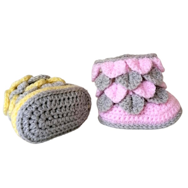 Crochet Baby Booties Pattern, Crochet Baby Slippers, Crochet Baby Boots, Crocodile Stitch Crochet Pattern, Crochet Dragon Scale Pattern