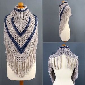 Crochet Shawl Pattern, Crochet Turtleneck Pattern, Crochet Cowl, Crochet Scarf, Crochet Hooded Scarf, Crochet Hooded Cowl, Crochet Poncho