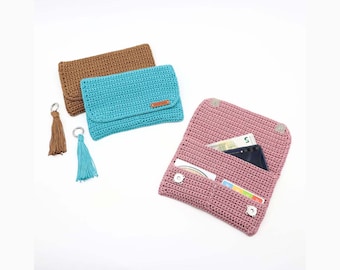 Crochet Wallet Pattern, Easy Clutch Bag with Card Pockets (PDF Pattern)