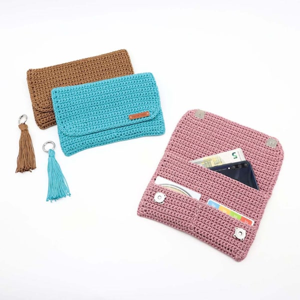 Crochet Wallet Pattern, Easy Clutch Bag with Card Pockets (PDF Pattern)