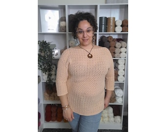 Crochet Pattern + Video Tutorial, Pattern for Women's Crochet Top, Sizes S-5XL, Beach Cover-Up