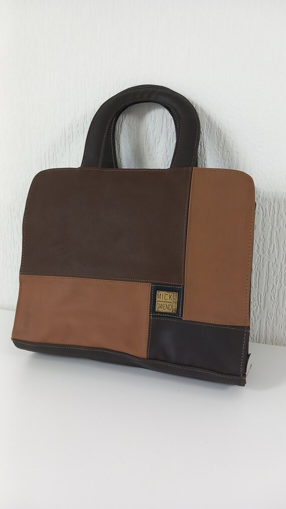 Sac à Main épaule MICK GWEND Marron Deux Tons - Acétate - Occasion Bon état