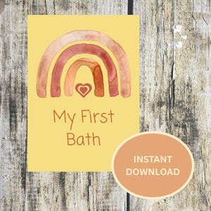 Cartes jalon Boho Rainbow Baby Firsts | Cartes souvenir bébé imprimables | Téléchargement numérique | Les premières de bébé | Décoration de chambre non sexiste