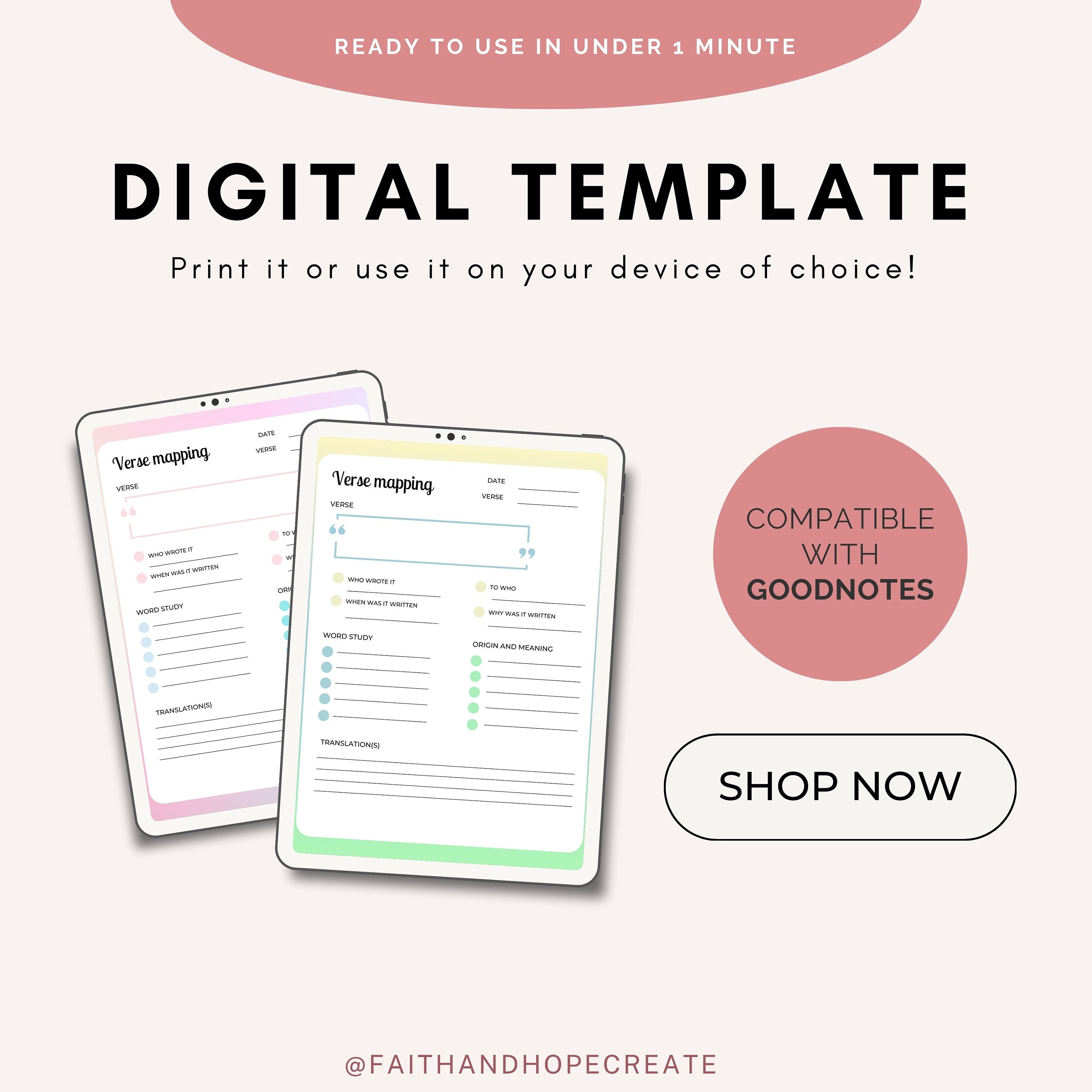 Bible Verse Mapping Template Bible Study Printable Template Scripture ...