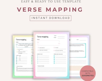 Bible Verse Mapping Template | Bible Study Printable Template | Scripture Worksheet
