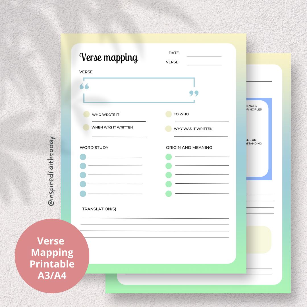 Bible Verse Mapping Template | Bible Study Printable Template ...