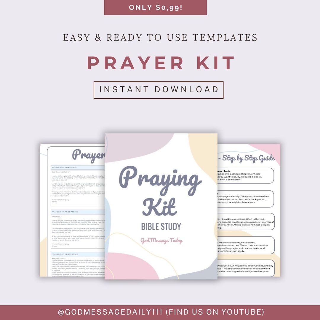 Prayer Kit, Bible Study Bundle, Bible Study Printable, Bible Study ...