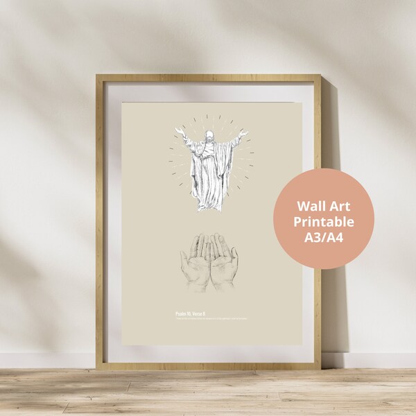 Psalm 23 Wall Art, Illustrated Faith, Verse Poster, Scripture Print, Christian Home Decor, Bible Art, Bible Sketch