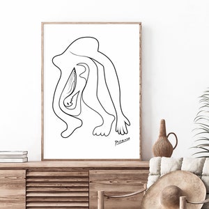 Picasso Acrobat Line Art Print: Modern Home Decor (Digital Printable)