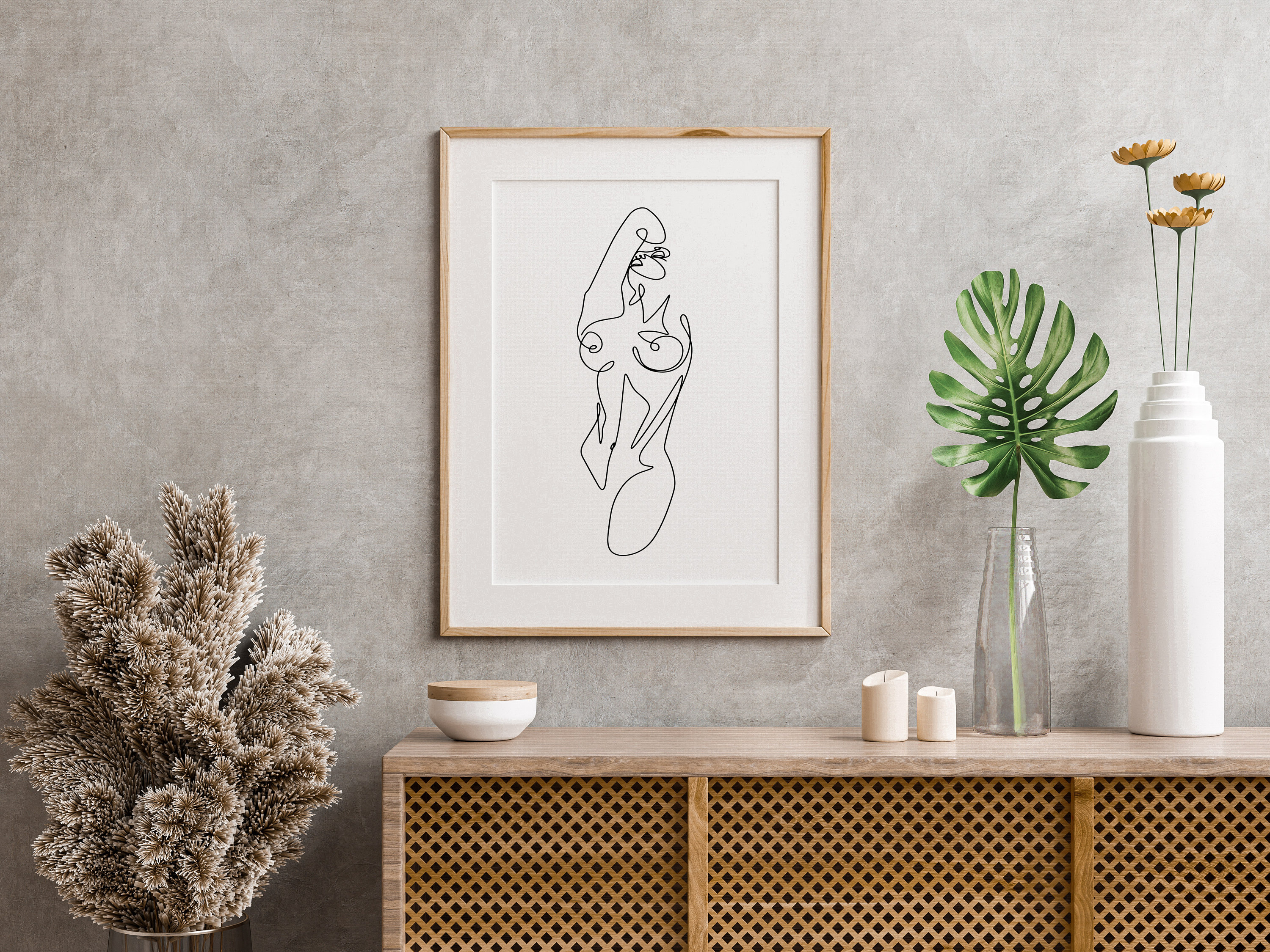 Nude Line Drawing Erotic Nudity Art Sexy Female Line Art Print Nude