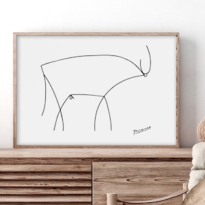 Picasso Print | Picasso Bull Fight Printable Wall Art Print | Picasso Print Bull Line Art | Picasso Wall Art | Digital Printable Art Poster