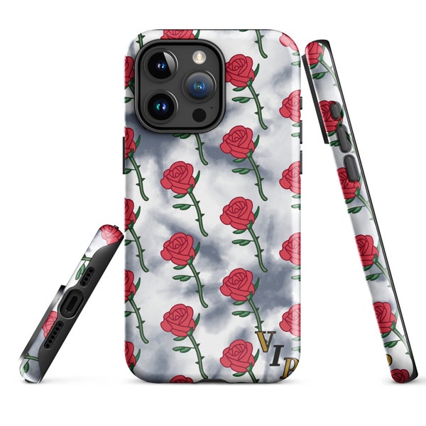 Funda resistente VIP para iPhone® "Concrete Rose" iPhone, iPhone Pro, iPhone Pro Max, iPhone Mini 11, 12, 13, 14, 15 Funda protectora resistente