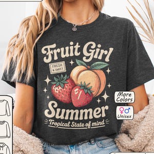 Fruit Girl Summer Shirt Farm Fresh Shirts Summer Fruit Lover Gifts Summer Festival Tshirt Farmers Market Tee Retro Fruits Gift Graphic Tees