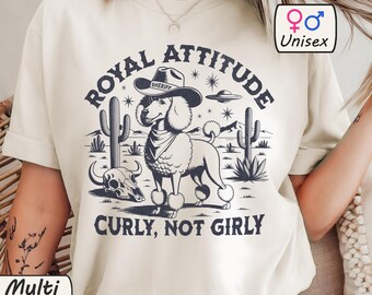 Comfort Colors Poodle T-Shirt: Funny Western UFO Dog Gift