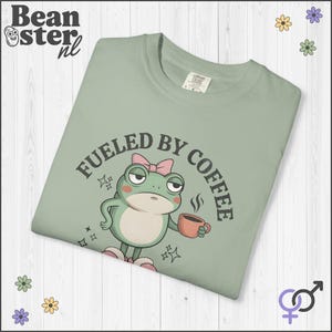 Coffee And Hormonal Chaos Comfort Colors Shirt, Funny Menopause Tshirt, PCOS Gift, Funny Frog Graphic Tee, PMS Self Care Shirts Bay