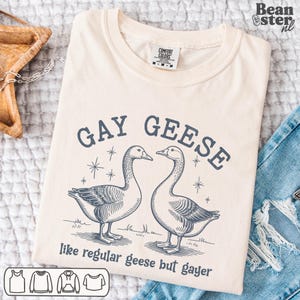 Gay Goose Shirt - Funny LGBTIQ Pride Tshirt, Sarcastic Lesbian Gift, Inappropriate Gifts, Queer Geese T-Shirt, Comfort Colors Graphic Tee