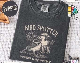 Bird Watcher Comfort Colors Shirt, Funny Birding Tshirt, Birdwatching Gift, Vintage Sparrow Graphic Tee, Nature Lover Gifts