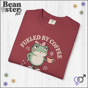 Coffee And Hormonal Chaos Comfort Colors Shirt, Funny Menopause Tshirt, PCOS Gift, Funny Frog Graphic Tee, PMS Self Care Shirts Chili