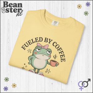Coffee And Hormonal Chaos Comfort Colors Shirt, Funny Menopause Tshirt, PCOS Gift, Funny Frog Graphic Tee, PMS Self Care Shirts Butter
