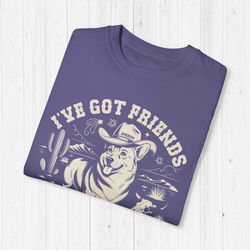 Custom Corgi Shirt Funny Personalized Corgi Gift Vintage Western Pembroke Welsh Corgi Tshirt Corgeek Gifts Ive Got Friends In Low Places Tee Grape