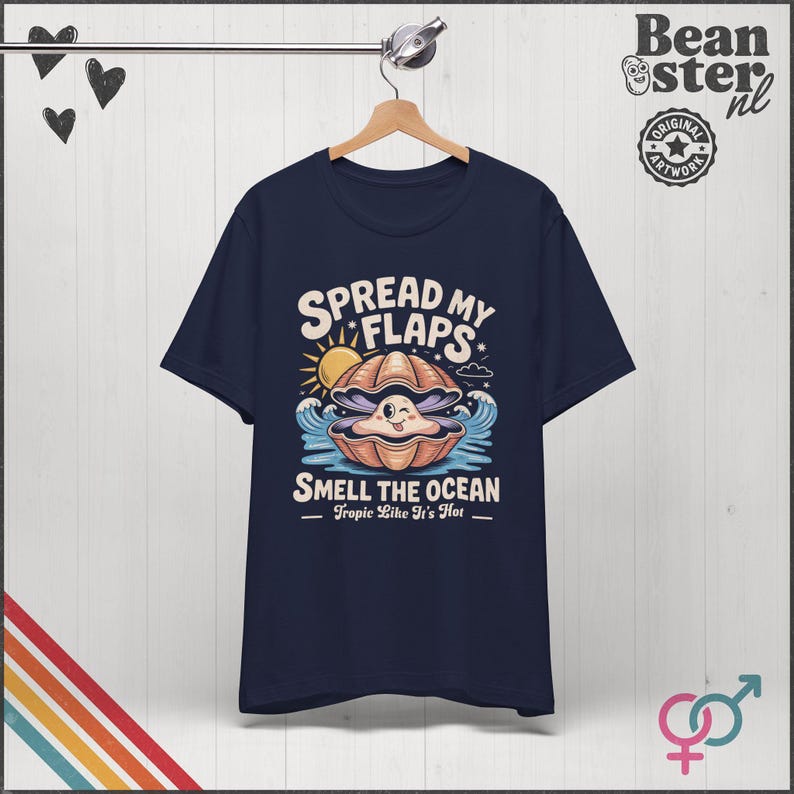 Spread My Flaps Smell The Ocean Shirt Funny Unhinged Summer Tshirt Gag Gift Exchange Girls Trip Embarrassing Beach Tee Prank Vacation Shirts Navy