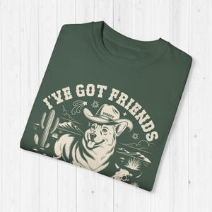 Custom Corgi Shirt Funny Personalized Corgi Gift Vintage Western Pembroke Welsh Corgi Tshirt Corgeek Gifts Ive Got Friends In Low Places Tee Blue Spruce