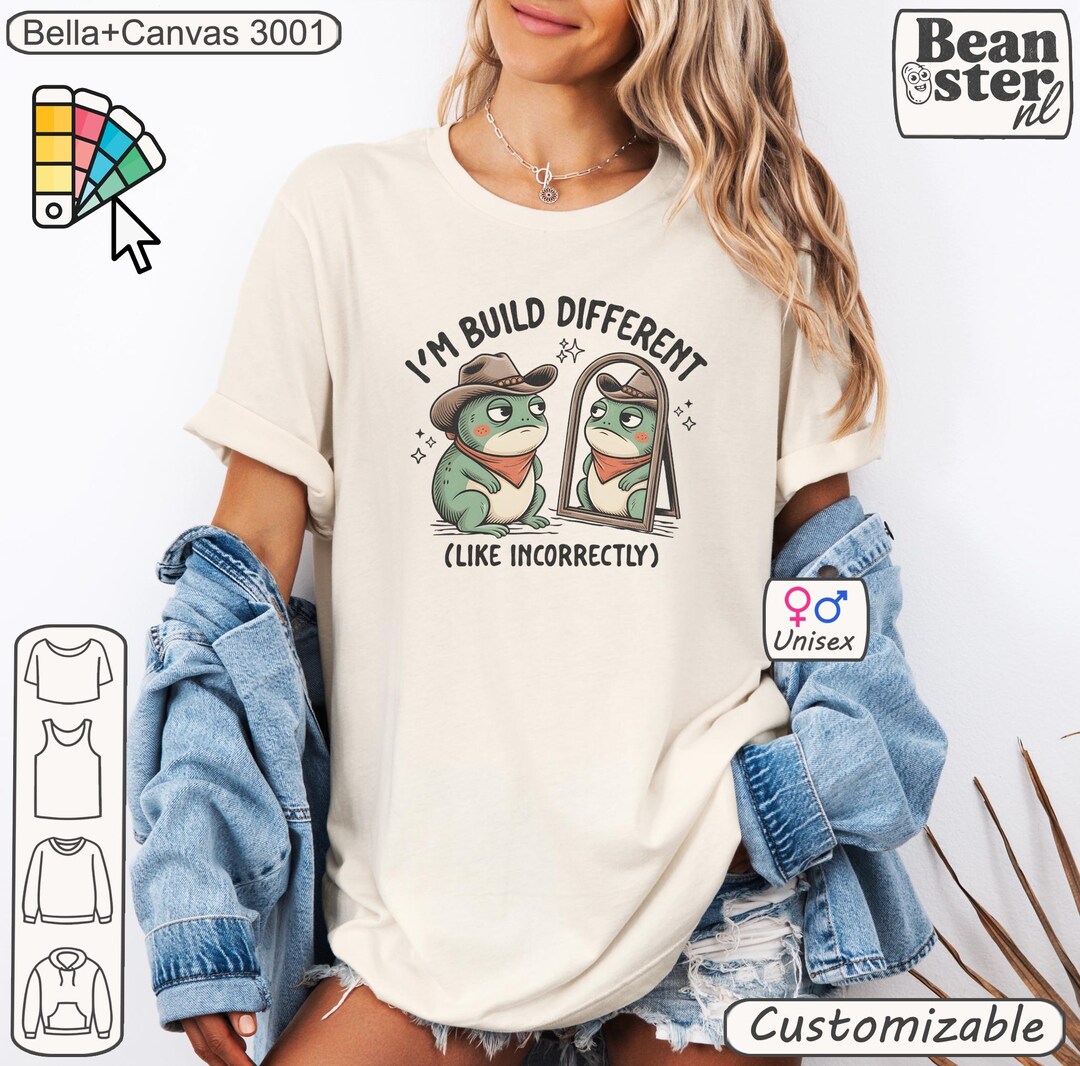 I'm Build Different Shirt, Frog Meme Tshirt, Gen Z Humor Shirts ...