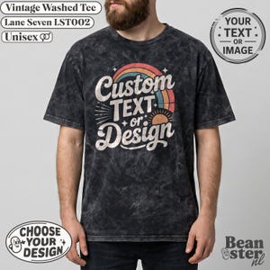 Custom Vintage Washed Shirt - Lane Seven Personalized T-Shirt, Urban Streetwear Tee, Oversized Unisex Shirts, Choose Your Design image 2