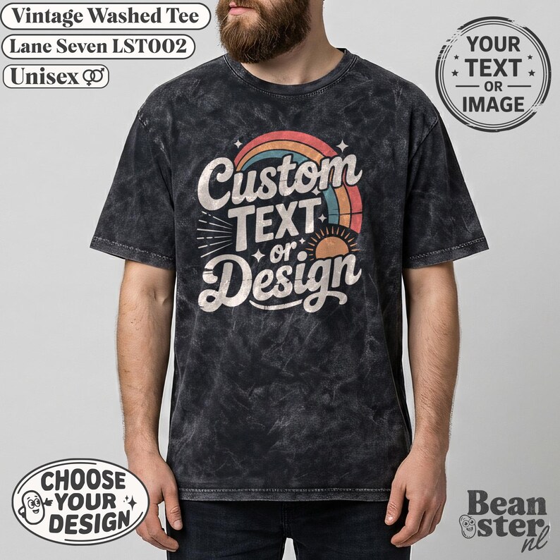 Custom Vintage Washed Shirt - Lane Seven Personalized T-Shirt, Urban Streetwear Tee, Oversized Unisex Shirts, Choose Your Design image 2