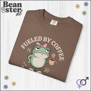 Coffee And Hormonal Chaos Comfort Colors Shirt, Funny Menopause Tshirt, PCOS Gift, Funny Frog Graphic Tee, PMS Self Care Shirts Espresso