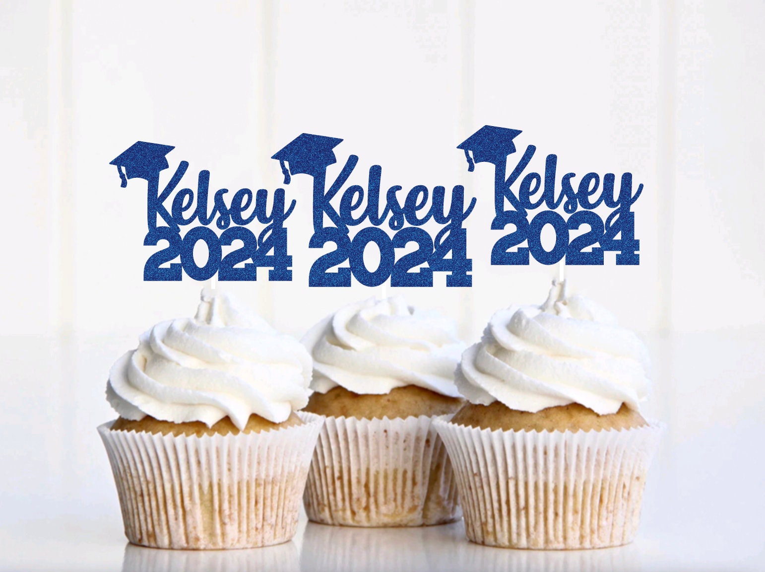 2024 Graduation Cupcake Topper, Custom Name Graduation Cupcake Toppers