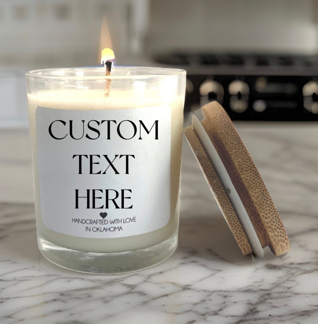 Custom Candle, Blank Label Candle, Personalized Candle, Soy Candle